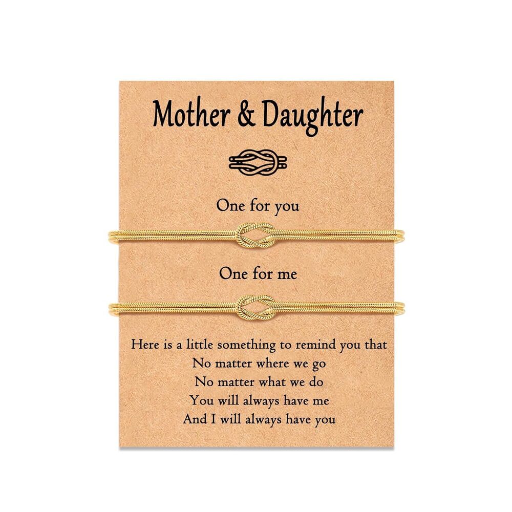 Mother Daughter Bracelets, Forever Love Knot Bracelet Jewelry Birthday